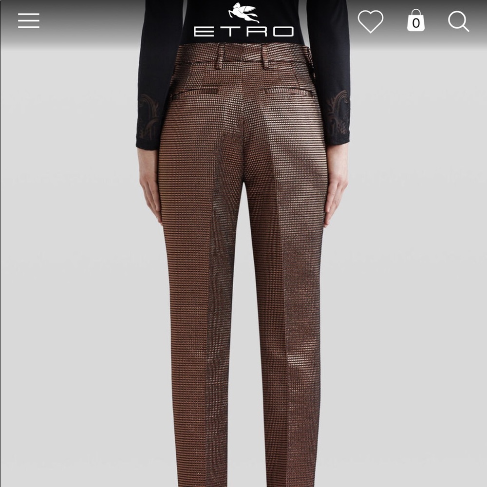 Etro Metallic Tailored Trouser Pants